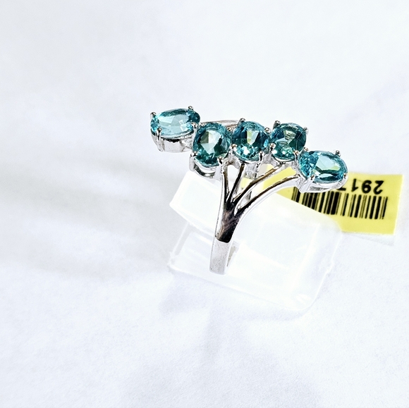 Genuine Paraiba Topaz in Platinum over Sterling Silver Sz 9! ✨️ NWT - Picture 12 of 13